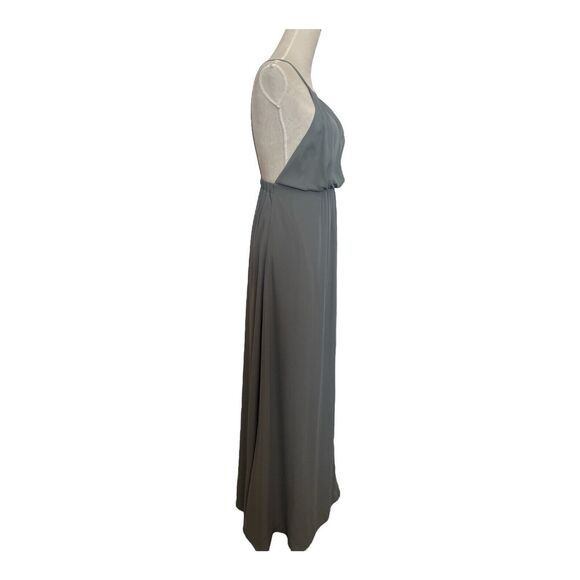 Show Me Your Mumu Halter Dress Womens Medium Amanda Maxi Gray Bridesmaid Event - Picture 3 of 11